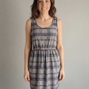 Modcloth Chic Plaid Sleeveless Mini Dress